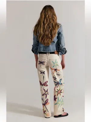 Free People Tennessee Low Rise Illusion Jeans- Dragonfly- size 28 thumbnail 3