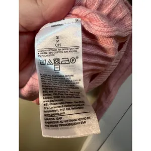 Gap Womens Size Small Ribbed Polo T-Shirt Henley Pink Heather Long Sleeve Ribbed thumbnail 13