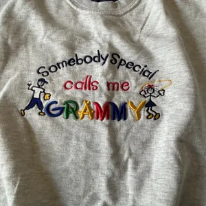 Vintage Jerzees Grammy Sweatshirt Grey Embroidered Double Collar Large 90s Y2K thumbnail 2