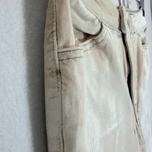 We The Free Beige Metallic Pants Size 24 Straight Leg Velvet-Like Texture thumbnail 5