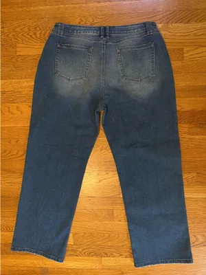Women’s Dark Blue Straight-Leg Jeans size 4XL thumbnail 11