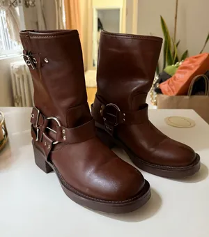 Biker Boots Brown Size 7 thumbnail 1