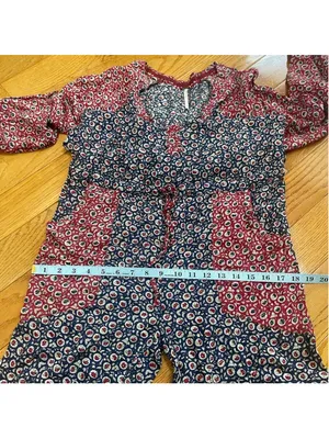 Free People Y2K Leia Floral Jumpsuit Village Country Style Boho Cottagecore Sz S thumbnail 10