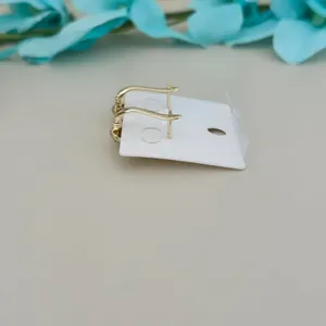 14K Gold Plated High Quality Women's Earring Stud Leaf Cubic Zirconia thumbnail 4