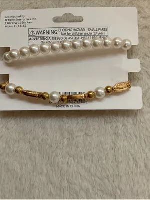 Gold & Pearl Beaded Bracelet Set thumbnail 7