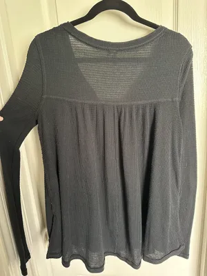 Free People Waffle Long Sleeve Top Knit thumbnail 2