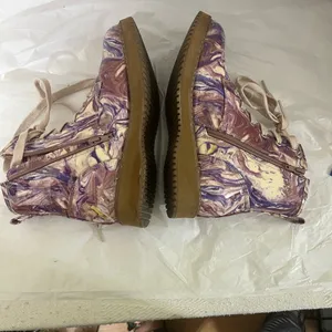 Steve Madden Joliviaa Marbled Combat Ankle Boot Women‎ 5 Purple Side Zipper Snow thumbnail 11