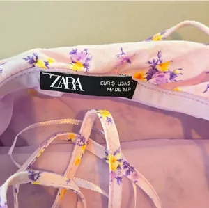 New Zara Lilac Disty Floral Open Laced Up Back thumbnail 9