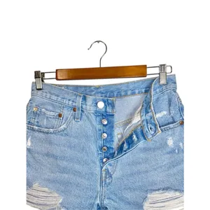 Levi's Womens 501 Original High Rise Raw Hem Cutoff Denim Shorts Light Wash 27 thumbnail 5