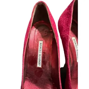 Manolo Blahnik‎ vintage red Suede Pointed Toe Black 38 professional quiet luxury thumbnail 4