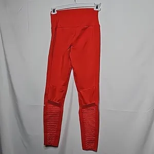 Alo yoga high rise workout moto leggings red cherry sz Medium thumbnail 8