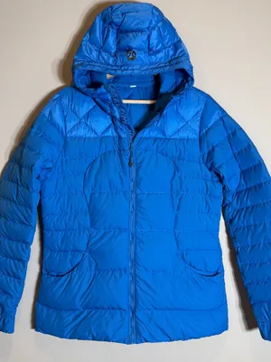 Lululemon Fluffin' Awesome Goose Down Jacket Women's 8* Cornflower Blue Hooded thumbnail 7