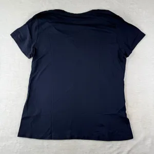 Quince Womens Cotton Modal V-Neck Tee Navy Blue Short Sleeve Shirt Size M NEW thumbnail 7