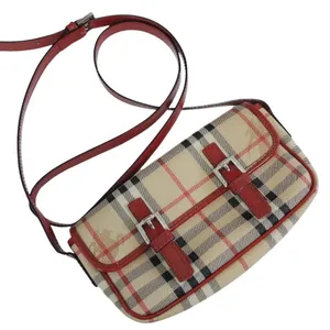 BURBERRY‎ RED, CANVAS LEATHER SHOULDER BAG thumbnail 1