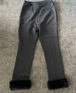 weworewhat high waist Faux Fur Hem pants thumbnail 3