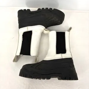 Axel Arigato Rain Boots Womens 7.5 White Leather Black Chelsea Duck Boots thumbnail 5