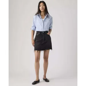 Levi's Deconstructed Mini Skirt Faded Black Frayed Raw Hem Size‎ 26 Women Denim thumbnail 2