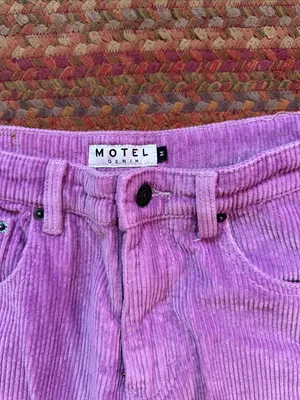 Motel Rocks LAVENDER PURPLE Corduroy High-Waist Pants thumbnail 2