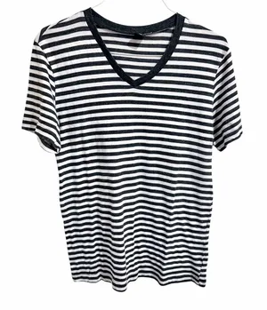BDG Gray & White Striped T-Shirt Sz L thumbnail 1