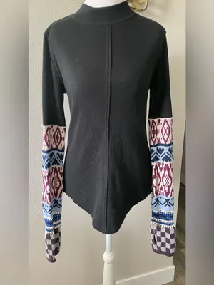 Free People We The Free Gorgeous Cuff Thermal Top Black thumbnail 3