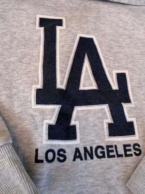 Hill brand Los Angeles Large Light Grey Pullover Cropped Hoodie Gray thumbnail 5