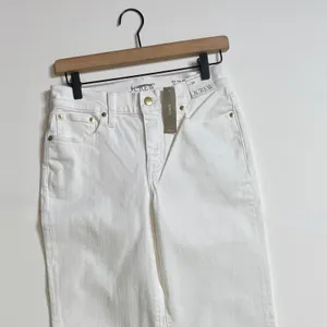 NWT!! J. CREW Lower Rise‎ Full Length Slim Wide Jeans Solid White Retro Size 24 thumbnail 3