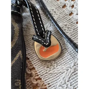 Y2K Dooney & Bourke signature heart monogram Flap canvas crossbody bag purse thumbnail 2