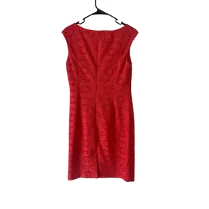 Adrianna Papell Women's Size 8 Coral‎ Pink Sheath Knee High Dress thumbnail 3