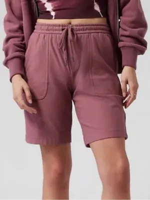 Athleta Farallon Bermuda Sweat Shorts in Tawny Rose Size X-Small Athleisure thumbnail 1
