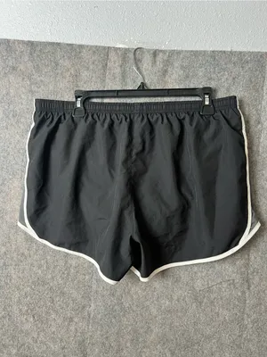 Nike Dri Fit Women’s XL Black Athletic Shorts with White Trim and‎ Gray Panels thumbnail 6