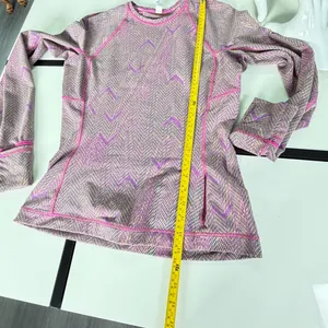 Lululemon Swiftly Tech Long Sleeve Crew Shirt Chevron Knit Purple Yellow Size 6 thumbnail 18