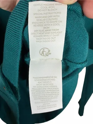 Boden Teal Ribbed Crew Neck Cardigan Classic Preppy Cotton Long Sleeve Size S thumbnail 9