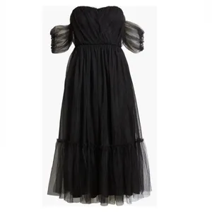 Lulus Divine Dreamer Off the Shoulder Tiered Midi Dress,‎ Black, Small, NWT thumbnail 9