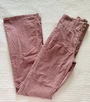 Jayce Cord High Rise Flare Pants In Mauve dusty rose FIG thumbnail 1