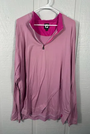 FJ Pink Long Sleeve 1/4 Zip Pullover Size 2XL EUC thumbnail 1