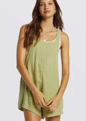 Green Billabong Overalls Shorts thumbnail 1