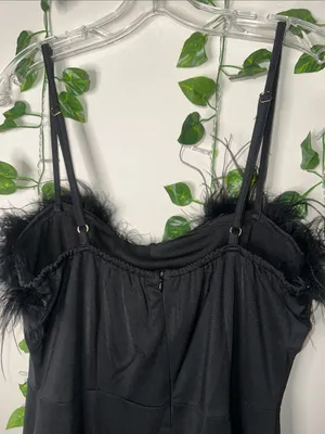 BooHoo Black Feather Strappy Wide Leg Jumpsuit thumbnail 7