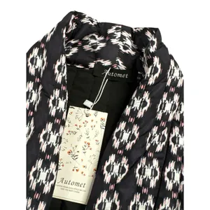 NWT Automet Quilted Open Front Jacket Black White Ikat‎ Small Boho thumbnail 5