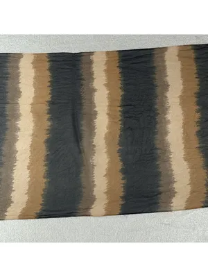 Vintage Lightweight Brown and Black Striped Scarf thumbnail 4