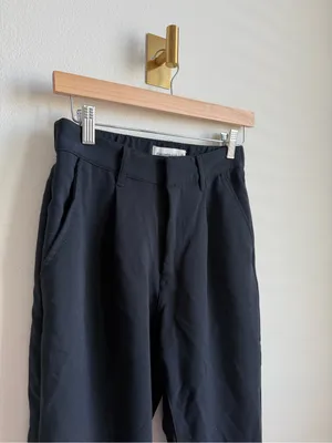 Abercrombie & Fitch High Rise Straight Leg Trousers Black Pull-On Dress Pants XS thumbnail 4