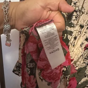 Free People Black and Pink Floral Blouse thumbnail 8