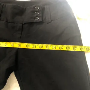 2000s Y2K tracy Evans Black capri pants low rise wide waistband straight leg capris office siren core Size 5 thumbnail 5