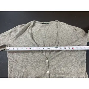 Lauren Ralph Lauren Gray Silk Cashmere Cardigan Sweater XL thumbnail 8