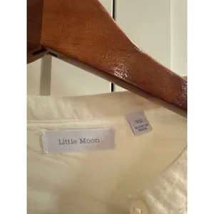 Aritzia Little Moon Sofia White Crinkle Gauze Button Blouse XS Relaxed Boho Top thumbnail 5