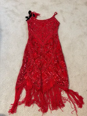 Red Beaded Flapper Costume thumbnail 6
