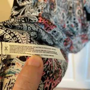 Intimately Free People sz Medium Black Paisley Strappy V-Neck Slip Mini Dress thumbnail 9