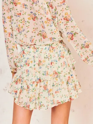 Love Shack Fancy Popover Sheer Dress in Floral Confetti Silk XS thumbnail 4
