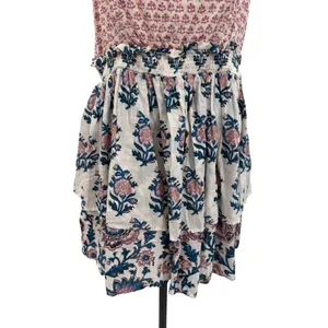 Anthropologie Celandine Straight Neck Tiered Floral Smocked Mini Dress XL thumbnail 5