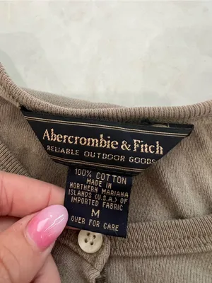 Abercrombie & Fitch Khaki Green Cotton Cardigan Size Medium thumbnail 2