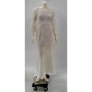 The Room Lace Dress Juniors L Ivory Off Shoulder Bell Sleeve Bridal Graduation thumbnail 2